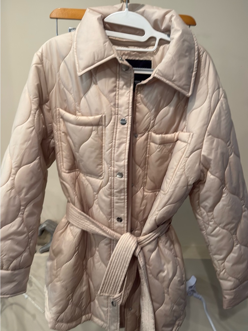 Women's sanctuary Quilted Belted Jacket - Cream